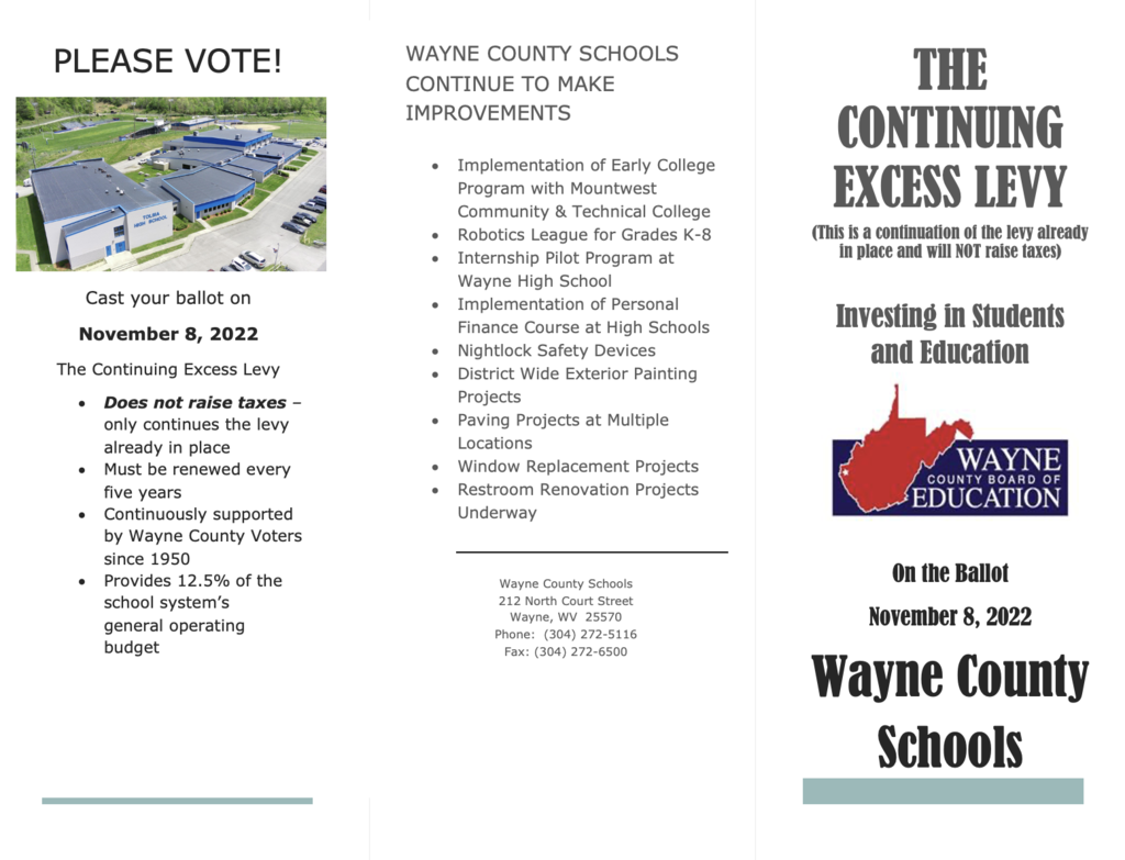 Wayne County Schools Excess Levy