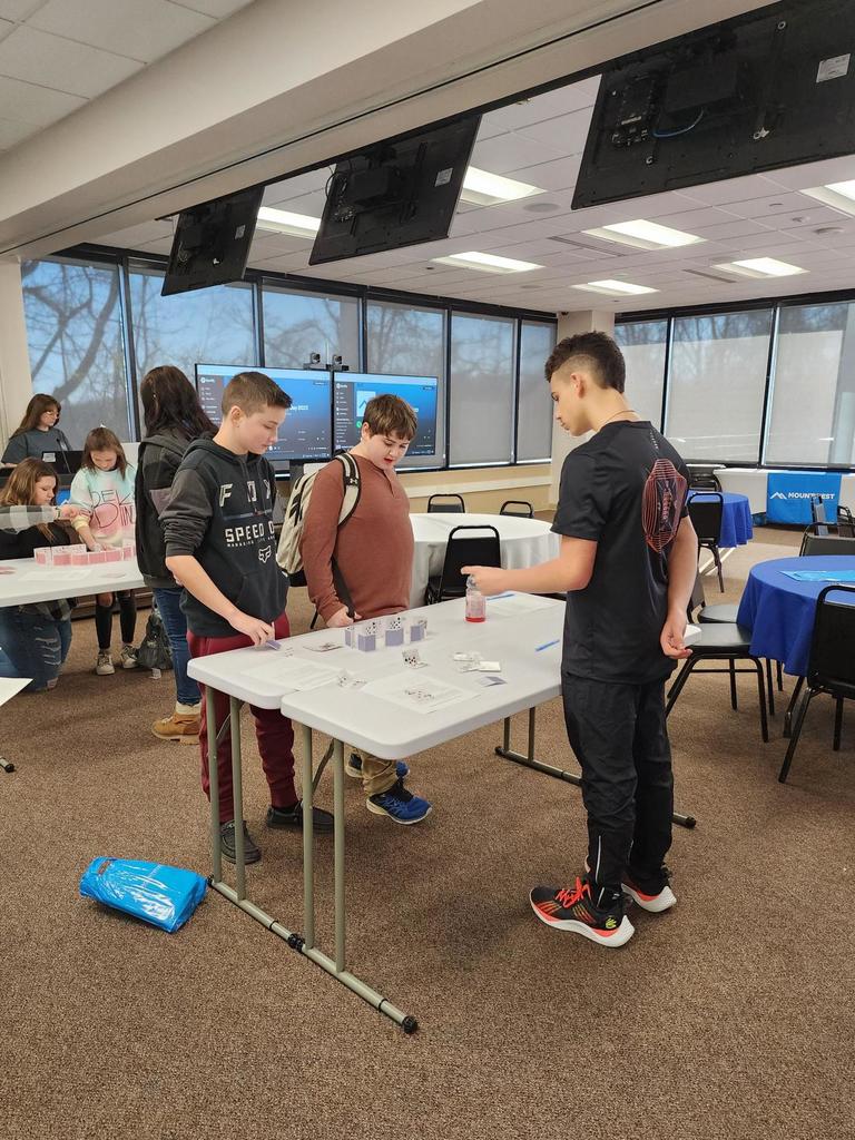 Wednesday, March 15, 2023, 7th and 8th grade students from Fort Gay PK-8 students participated in a college tour and visit to explore different options that Mount West has to offer our students during and after high school. Students participated in a hands-on demo of graphic design and business finance. Students had a great time learning the importance of finance through building a house to meet the needs of the customer, follow government guidelines, and the obstacles that come with building and financing. Also, students explored graphic design and what Mount West has to offer. Students then toured the campus and learned how Mount West is a cheaper option and smaller campus to most traditional colleges. By the end of the tour many of our students had an interest in attending a school like Mount West.