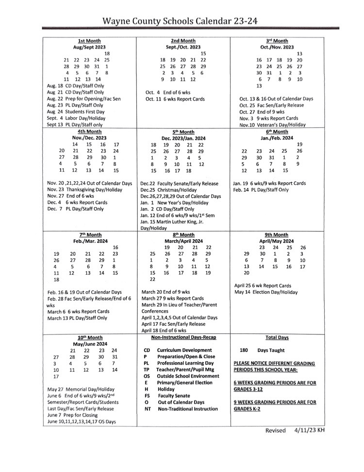 Wayne County Schools Calendar 2024 PublicHolidays