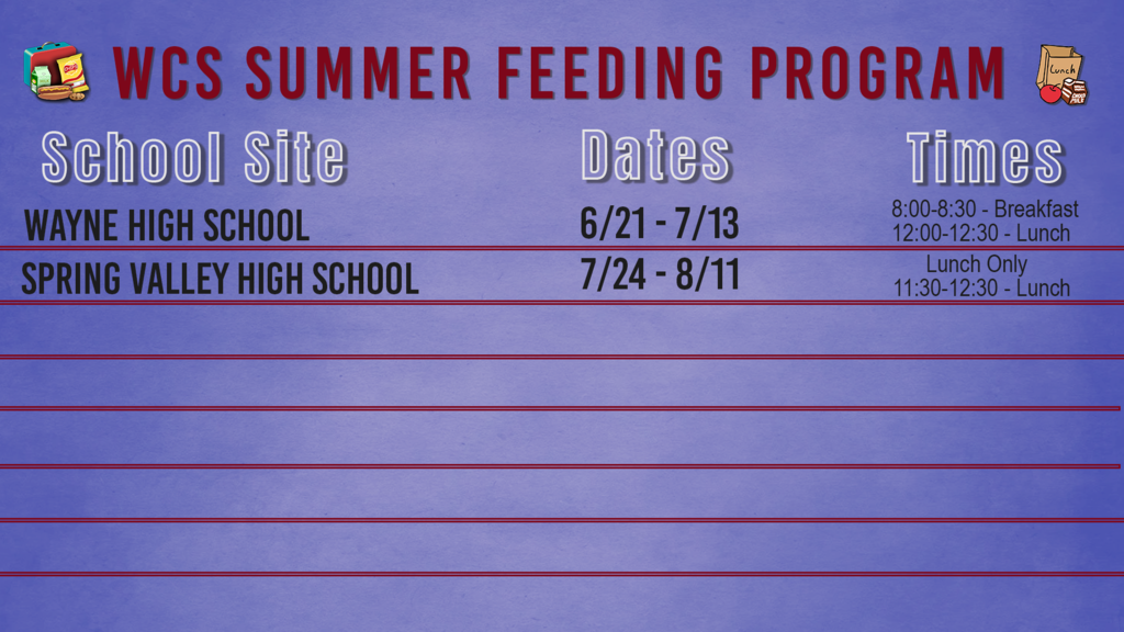 2023 WCS Summer Feeding Program Site List