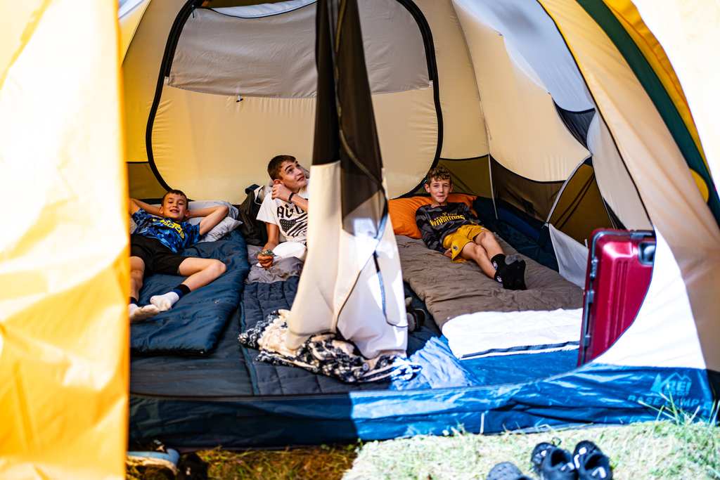 A few campers relaxing in their new home.