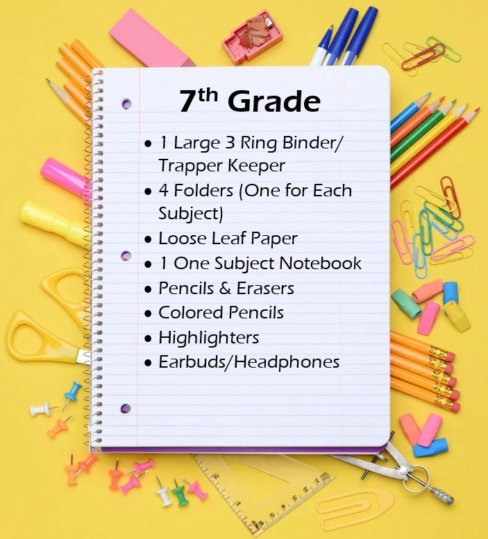 Back to School Supply Lists CeredoKenova Middle